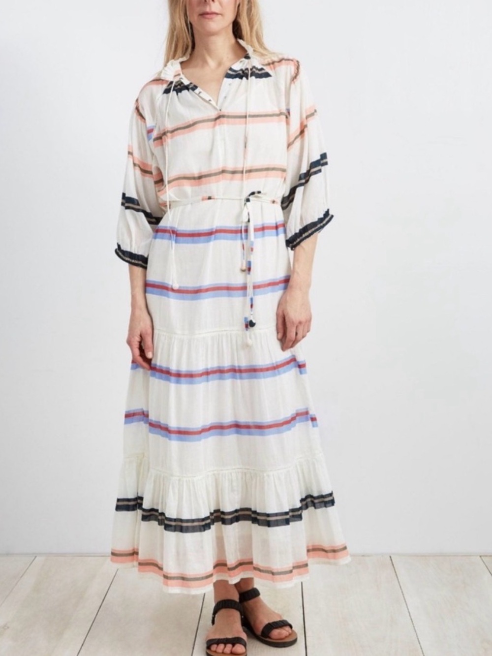 Apiece Apart Striped Maxi Dress Size 0 Multicolor Vacation Coastal Beachy Chic - Picture 2 of 10